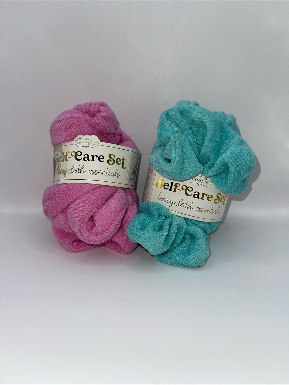 Mud Pie Kids Self-Care Terrycloth Set - Pink & Teal